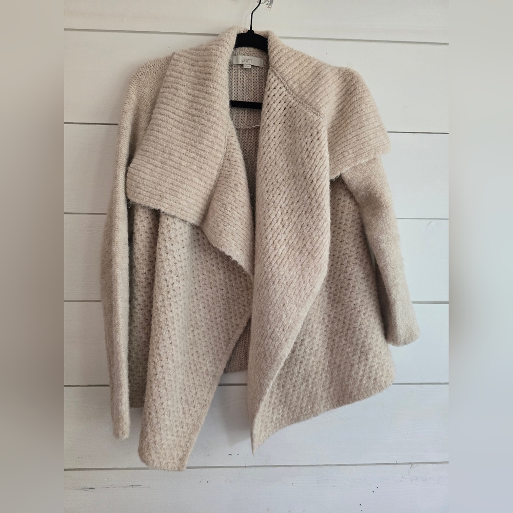 LOFT Cream Knit Sweater